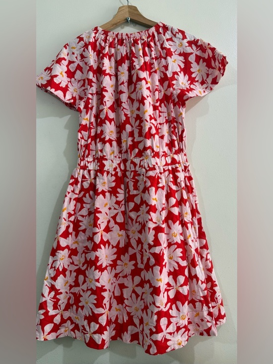 Free Assembly Dresses & Skirts - Free assembly Red Floral Short-Sleeve Casual Dress with Drawstring Waist